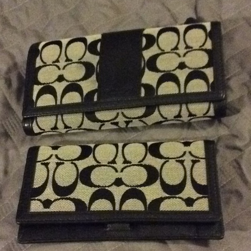 Coach signature wallet with check book cover